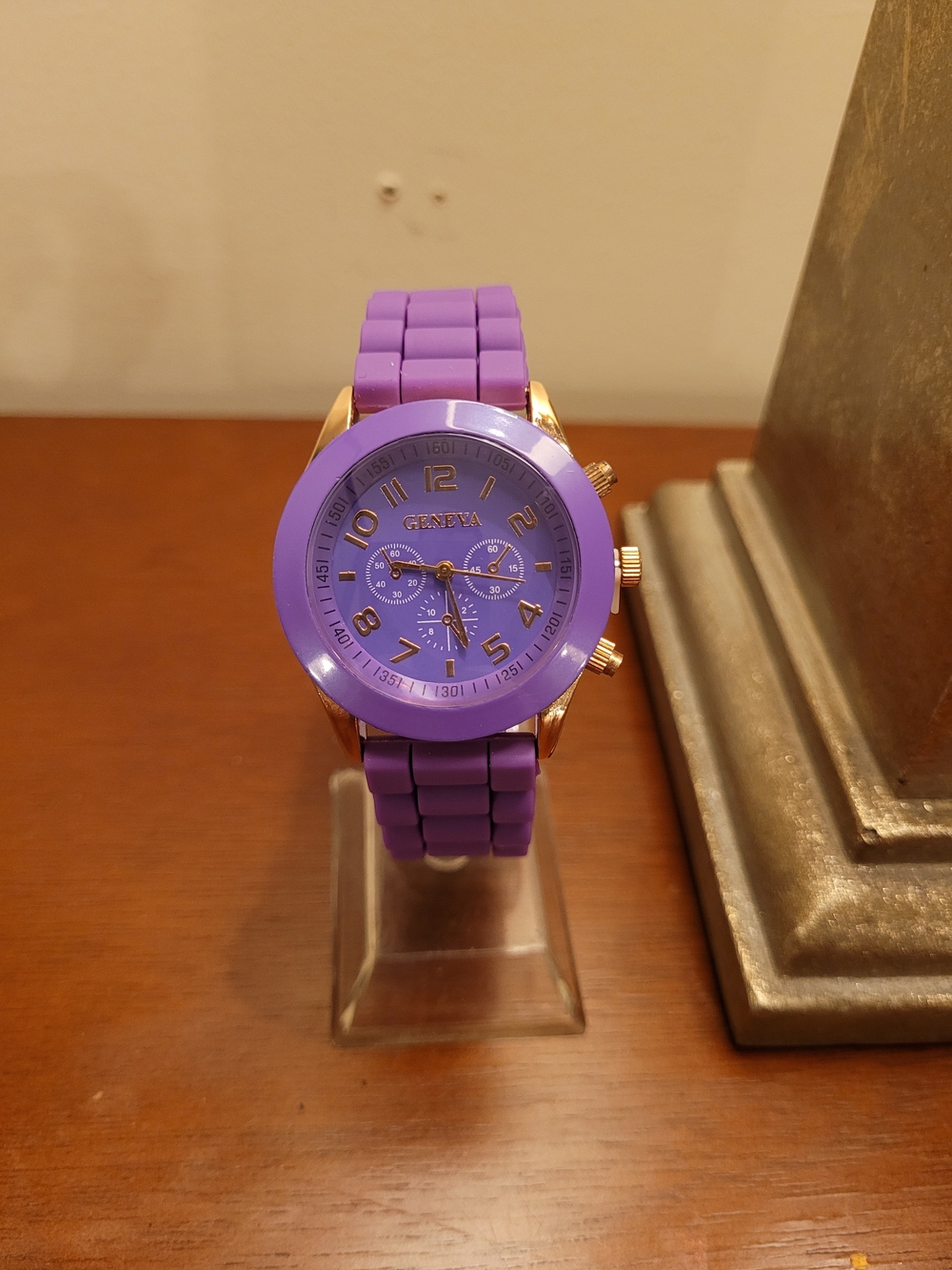 Brand New Purple and Rose Gold Geneva Women's Silicone Watch